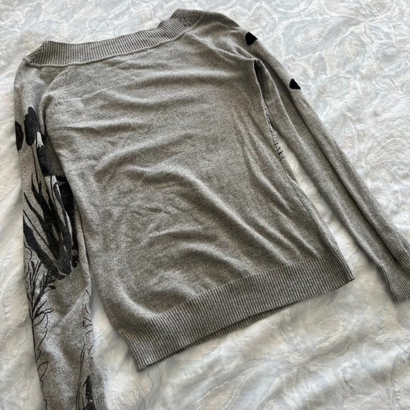 Desigual Grey Floral Knit Top - Picture 8 of 8